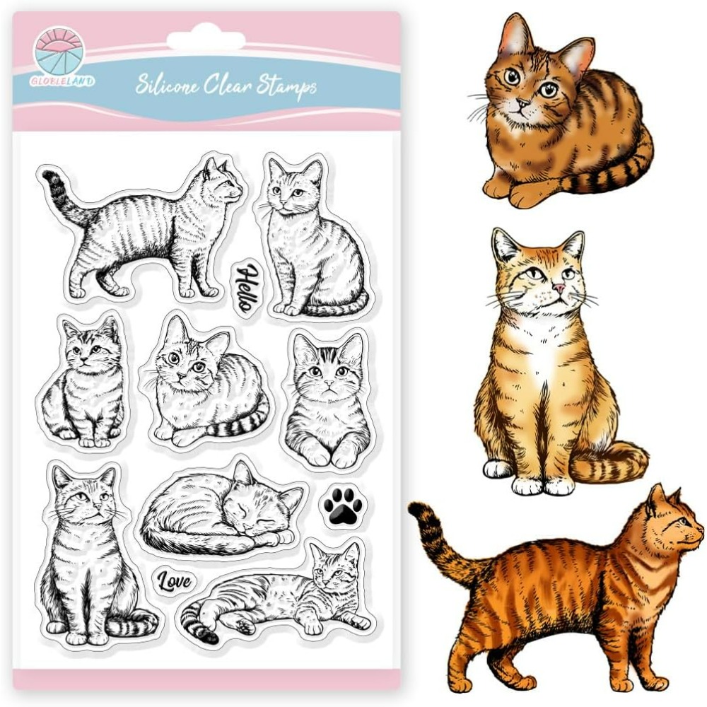 Clear Silicone Stamps For Card Making - Gato claro selos realista gato silicone