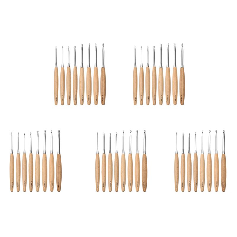 Wooden Crochet Hooks Ergonomic Handle - M12K – 40 agulhas de crochê