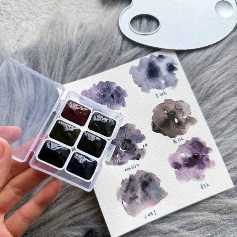 Watercolor Paint Set Solid Pigment - Coleção Noite Branca: Pigmento Sólido de
