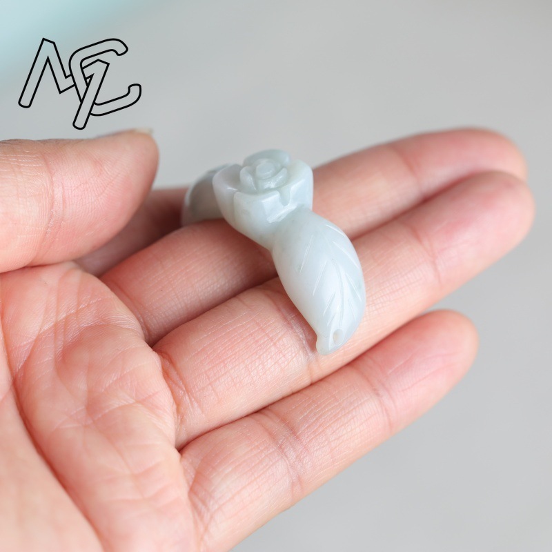 2 Peças de Jade Natural Branco - Beading avaliação e preço