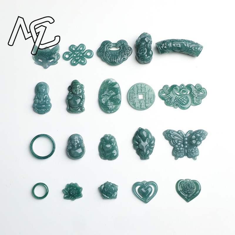 2 peças de jadeíte azul natura - Beading avaliação e preço