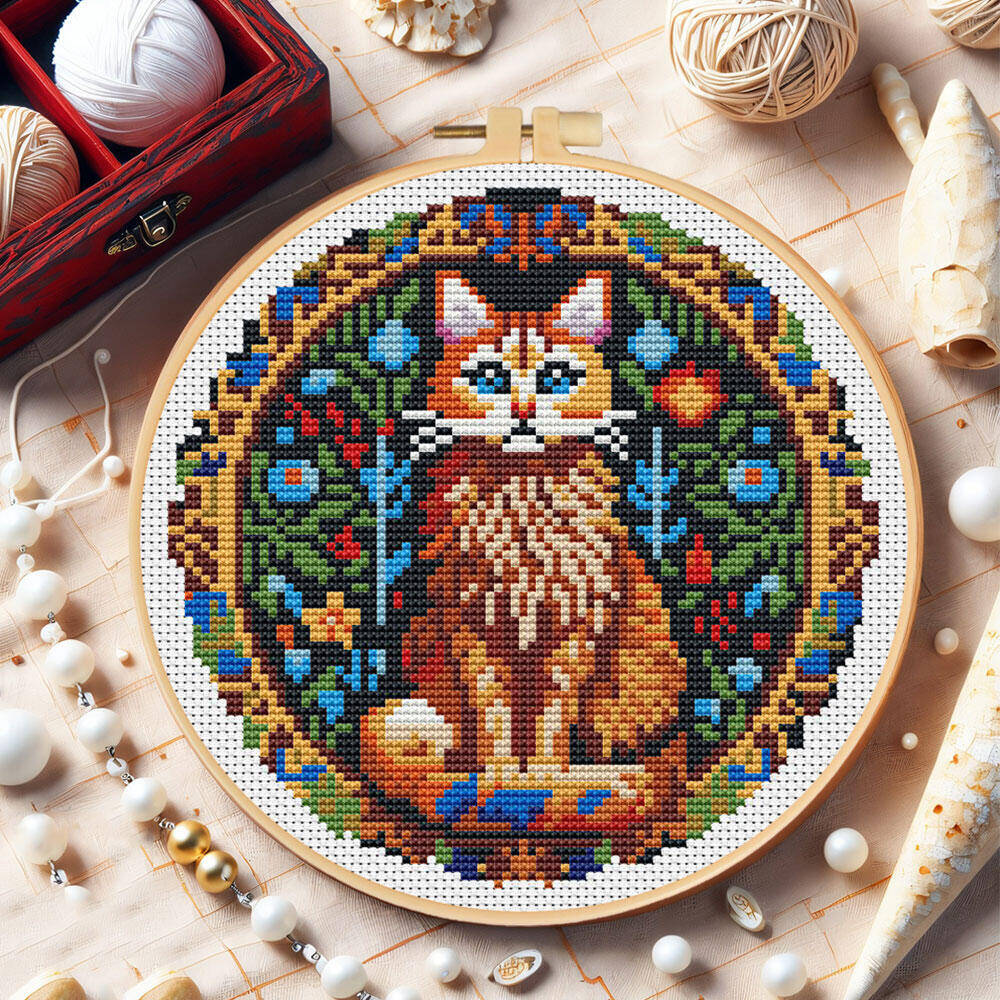 Diy ponto cruz gato animal 11c - Cotton Embroidery Thread Skeins avaliação e preço
