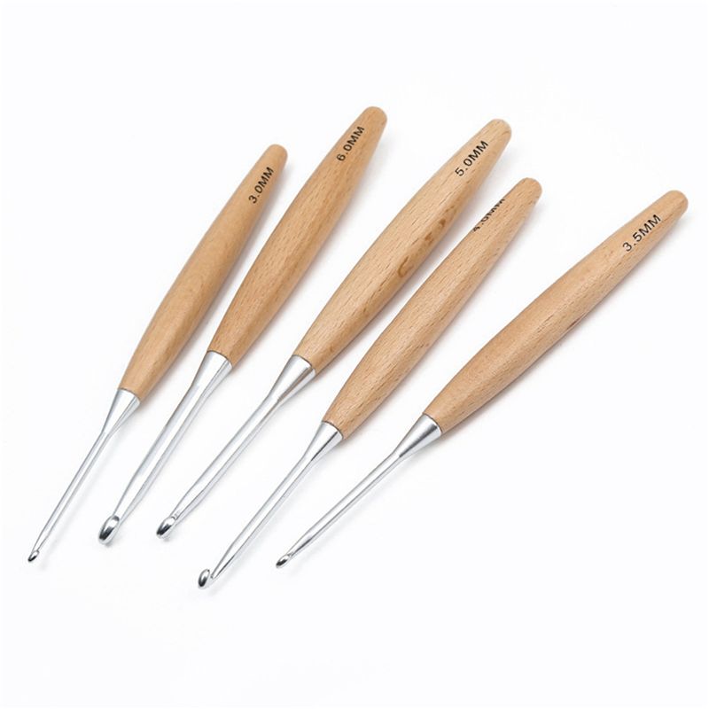 M12K – 40 agulhas de crochê de - Wooden Crochet Hooks Ergonomic Handle avaliação e preço