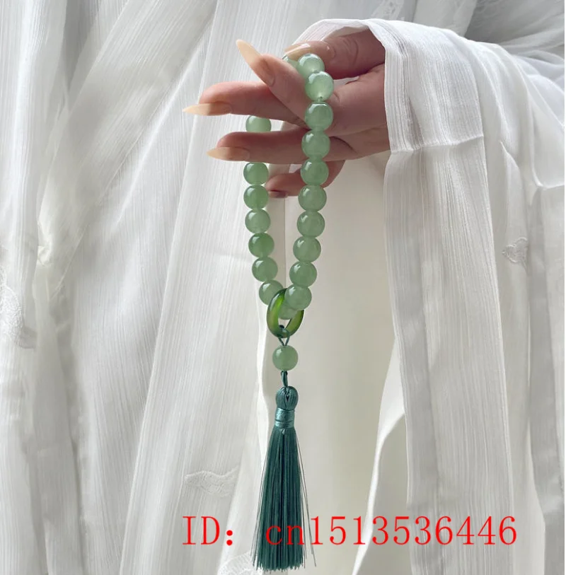 Green Jade Stone Beads Tassel  - Beading avaliação e preço