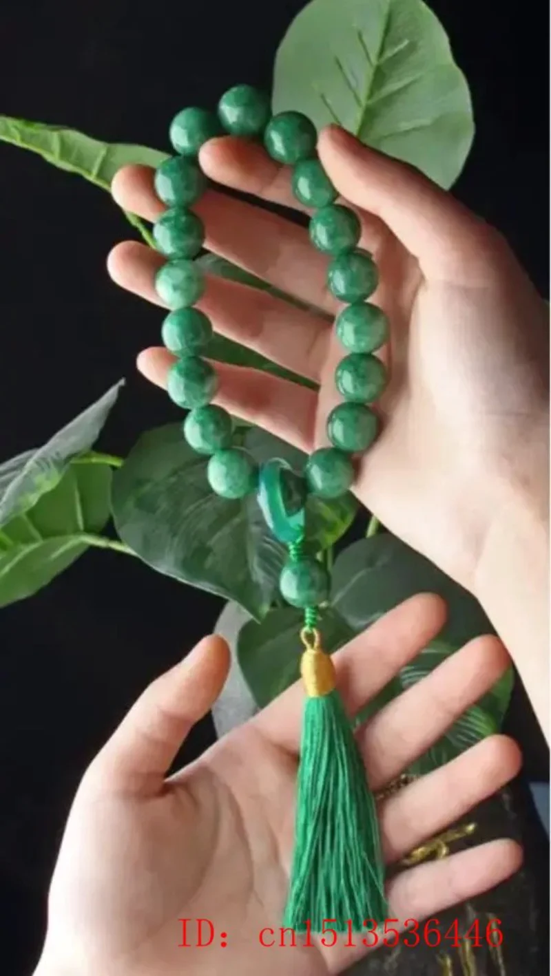 Green Jade Stone Beads Tassel  - Beading avaliação e preço